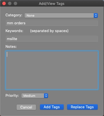Add/View Tags
