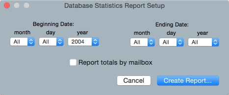 Database Stats Report Setup